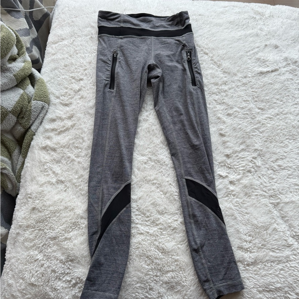 Gray and Black Athletic Leggings